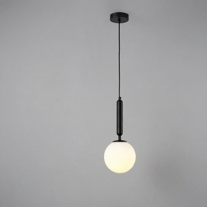 Suspension globe verre dépoli, corps noir — Aurore