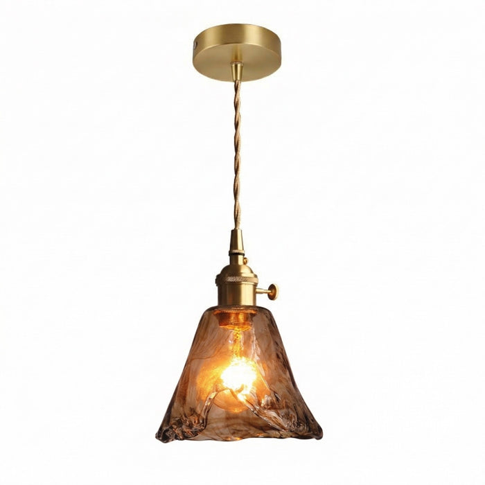 Suspension cloche en verre ambré — Bérénice