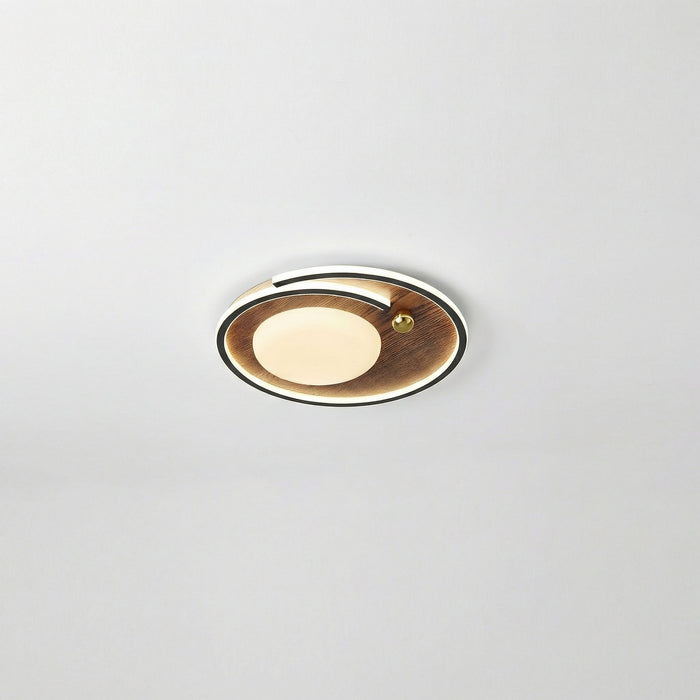 Plafonnier ovale effet bois — Sidonie