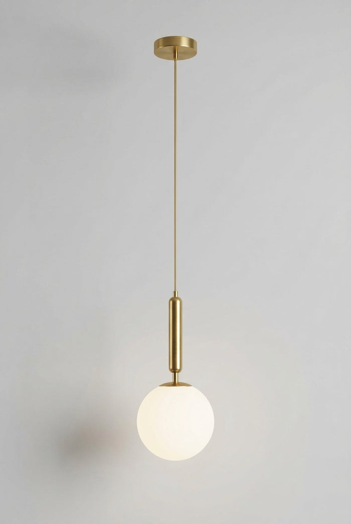 Suspension boule verre, tige fine — Émile