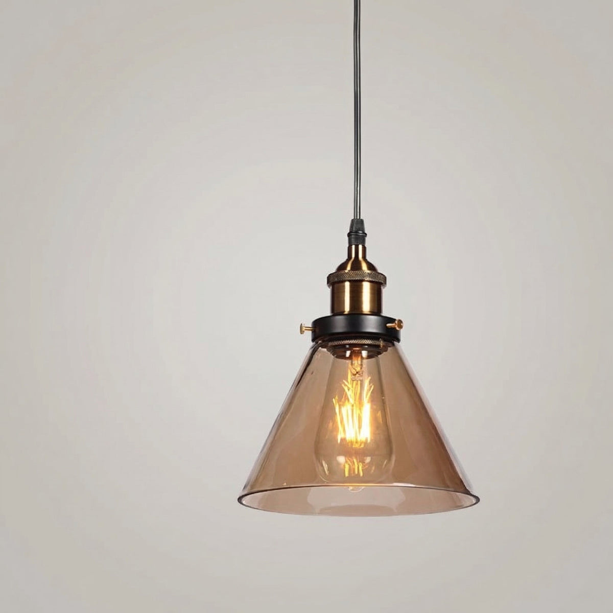 Suspension globe verre clair, style atelier — Basile