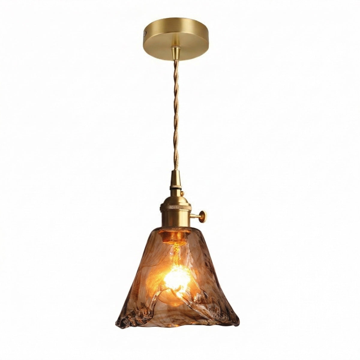 Suspension cloche en verre ambré — Bérénice