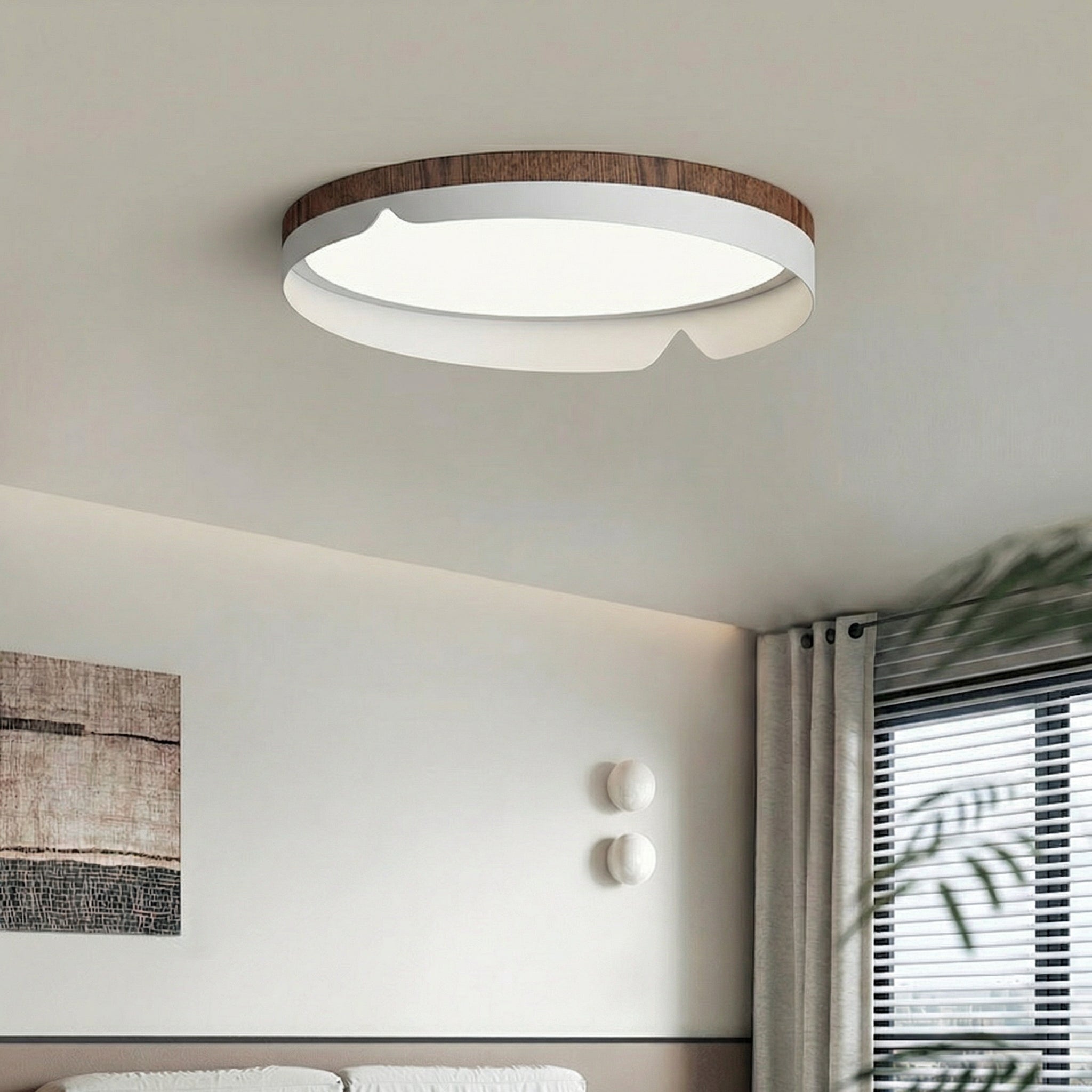 Plafonnier rond effet bois — Louise