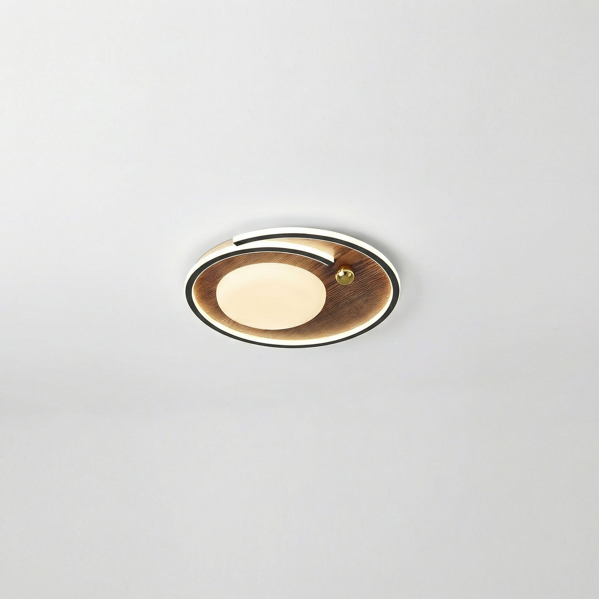 Plafonnier ovale effet bois — Sidonie