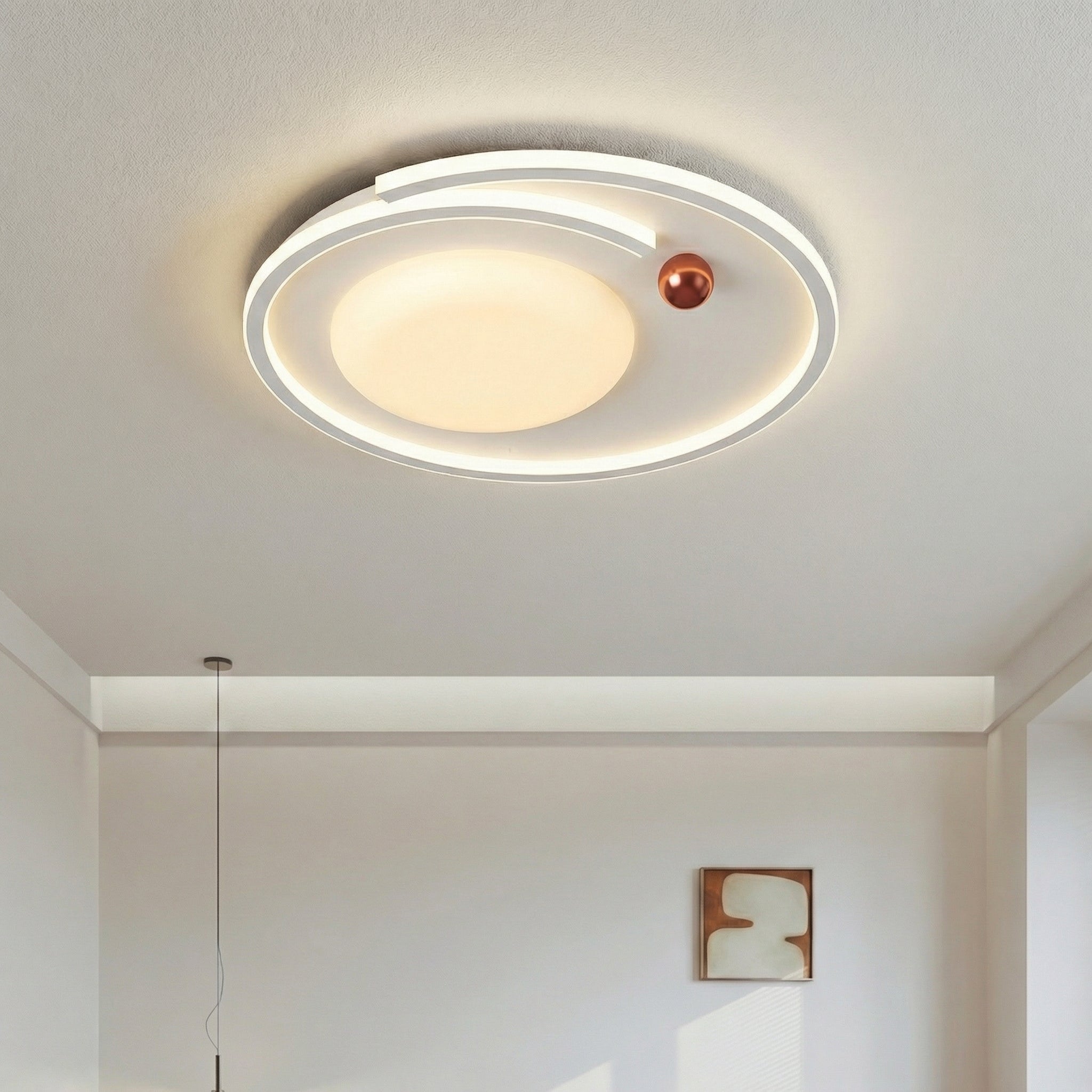 Plafonnier ovale effet bois — Sidonie