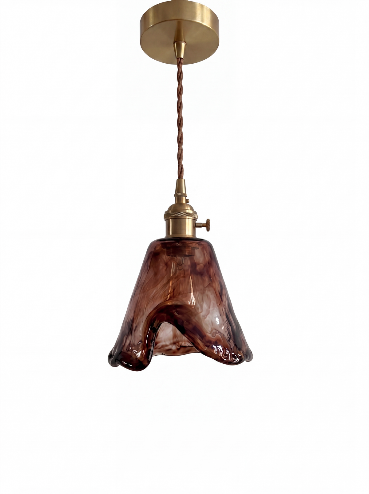 Suspension cloche en verre ambré — Bérénice
