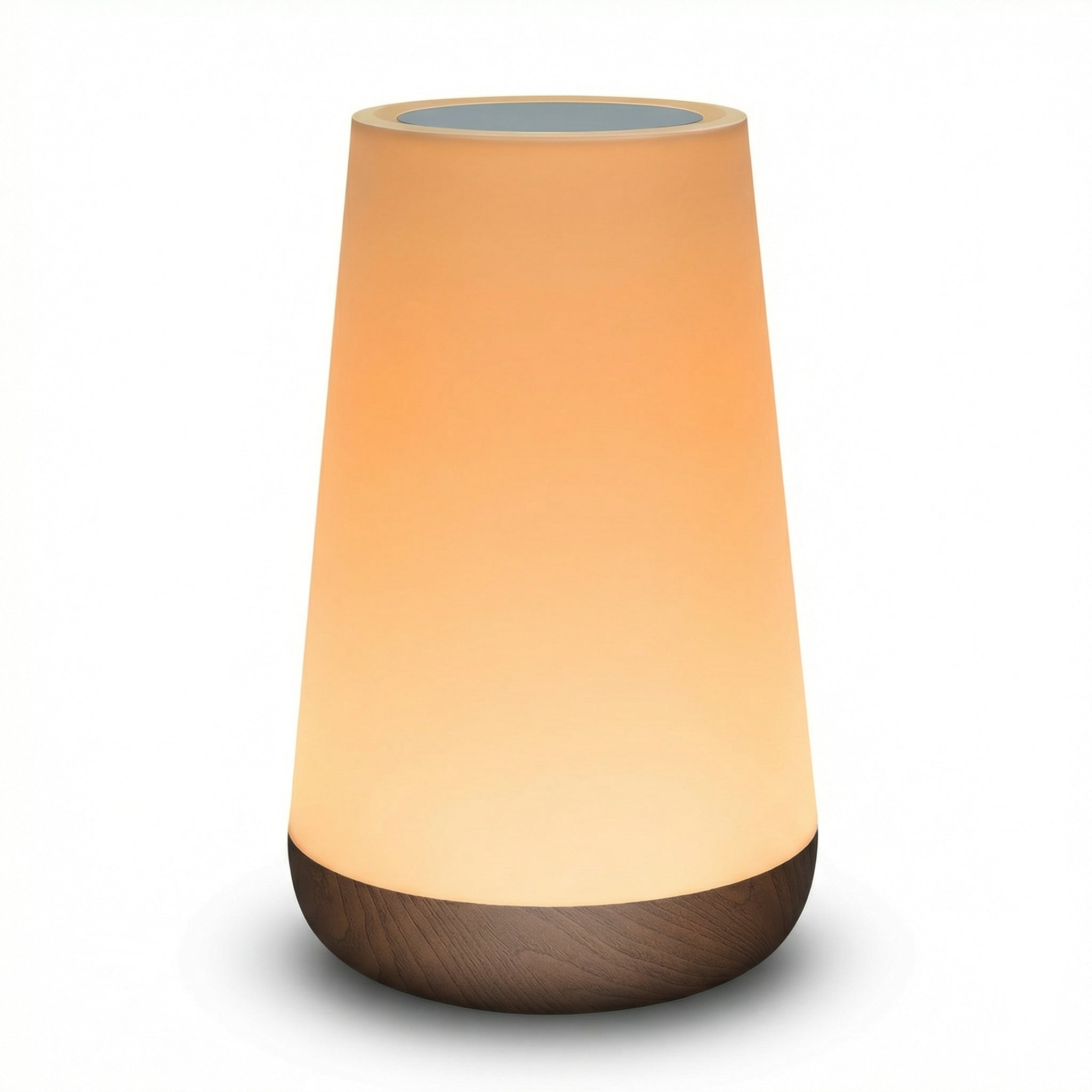 Lampe à poser RGB tactile, socle bois — Zélie