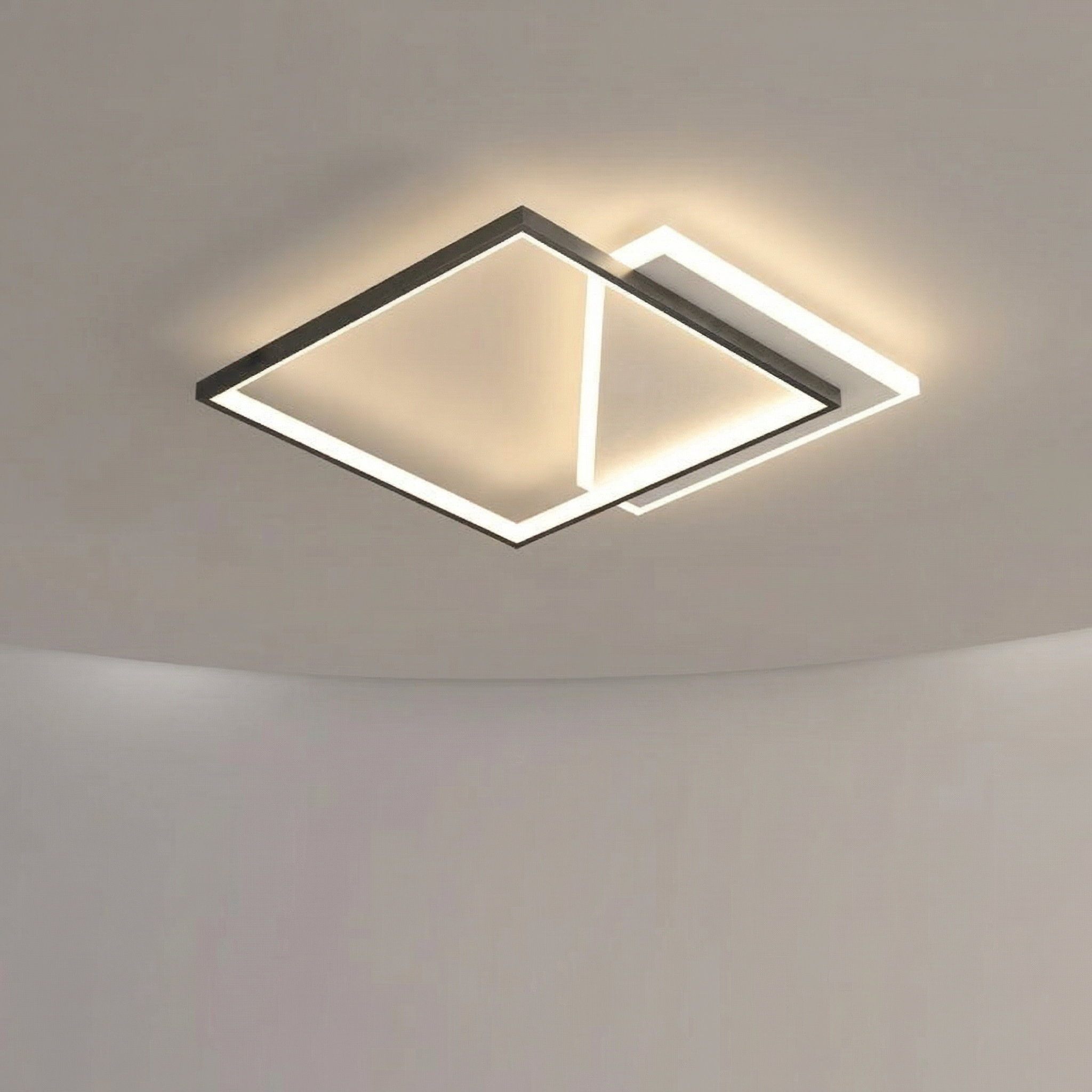 Plafonnier double carré noir 50 × 50 cm — Clémence