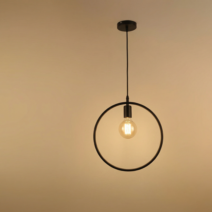 Suspension anneau en métal noir — Margot
