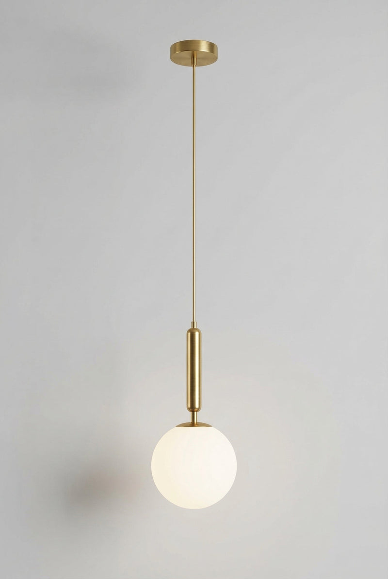Suspension boule verre, tige fine — Émile