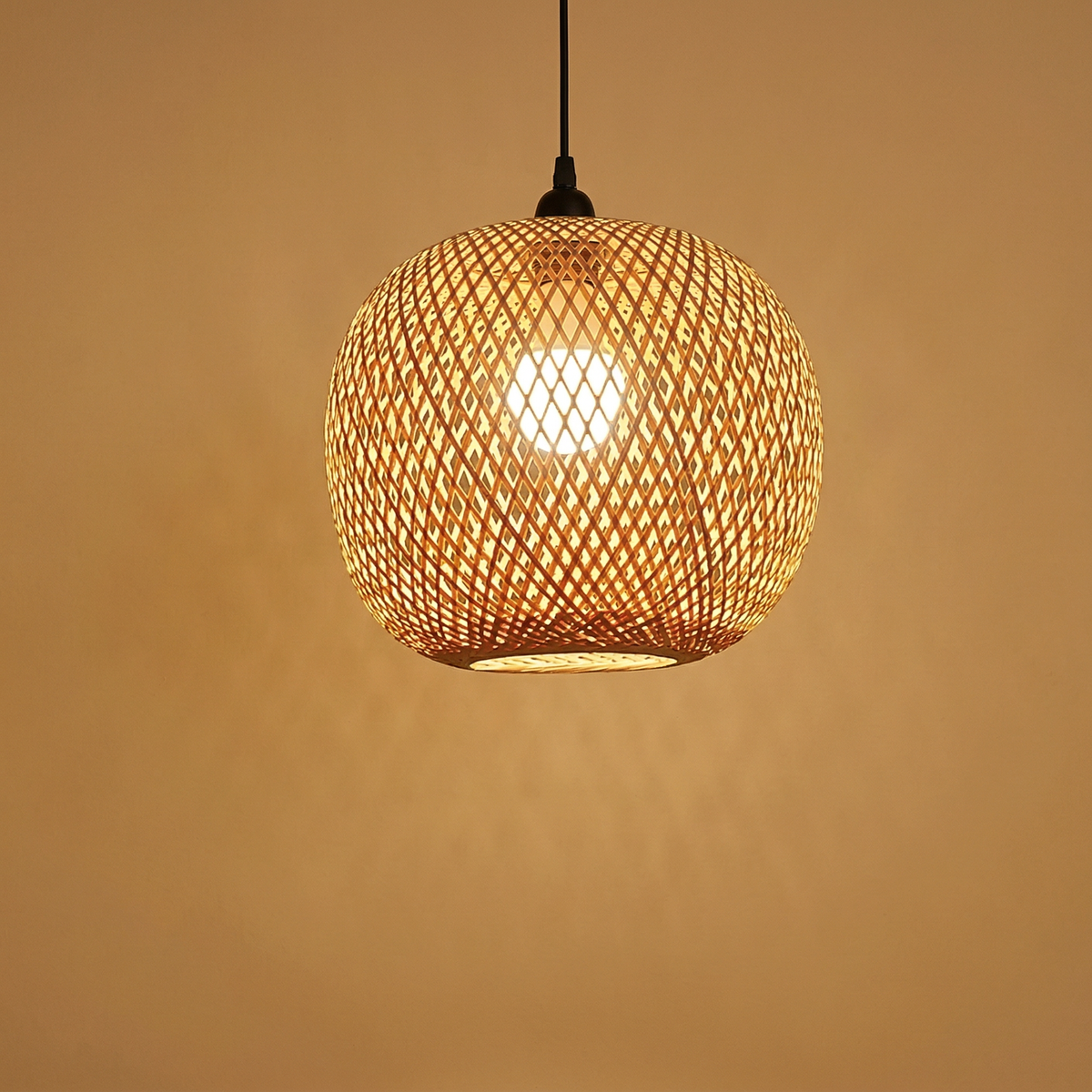 Suspension bambou boule tressée — Thérèse