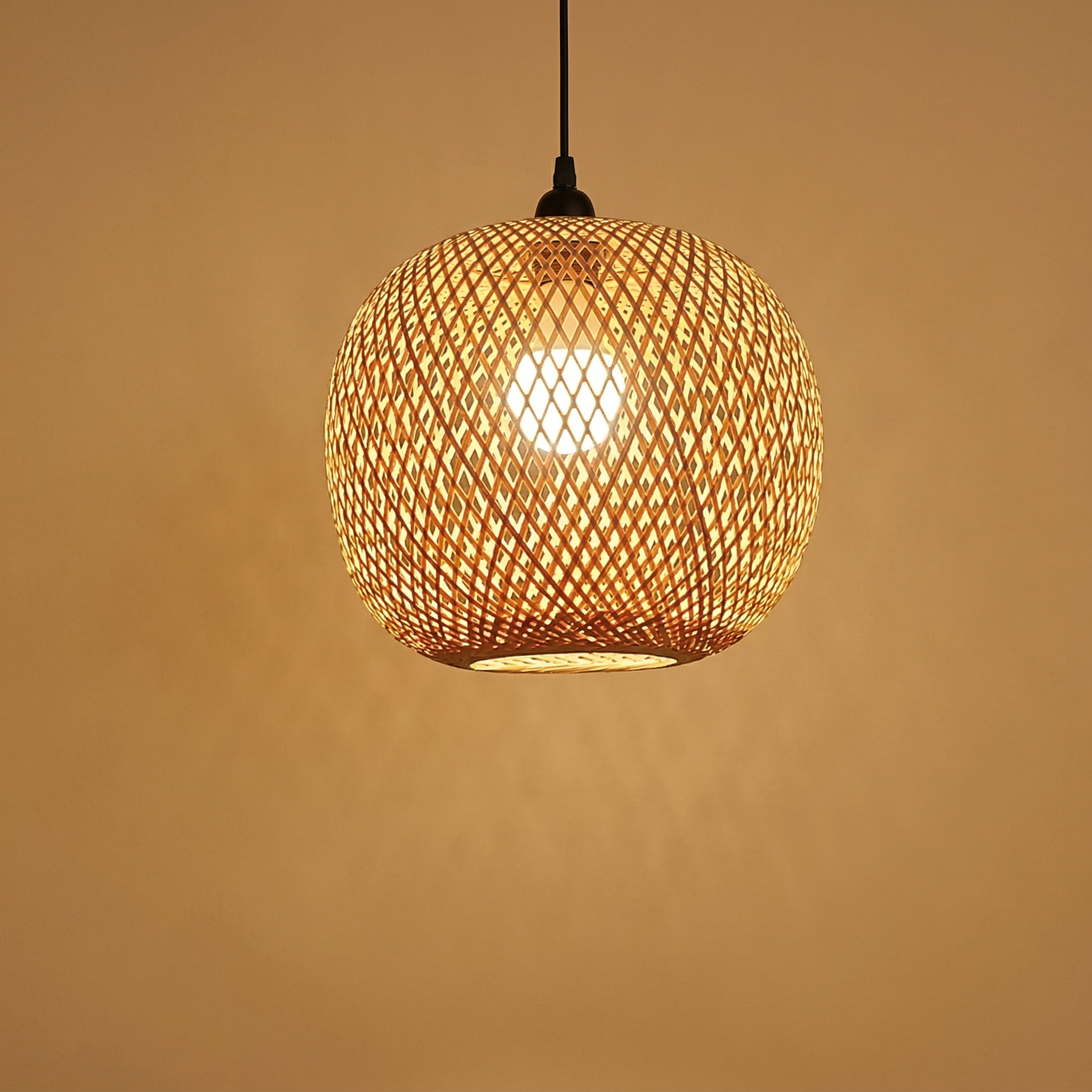 Suspension bambou boule tressée — Thérèse