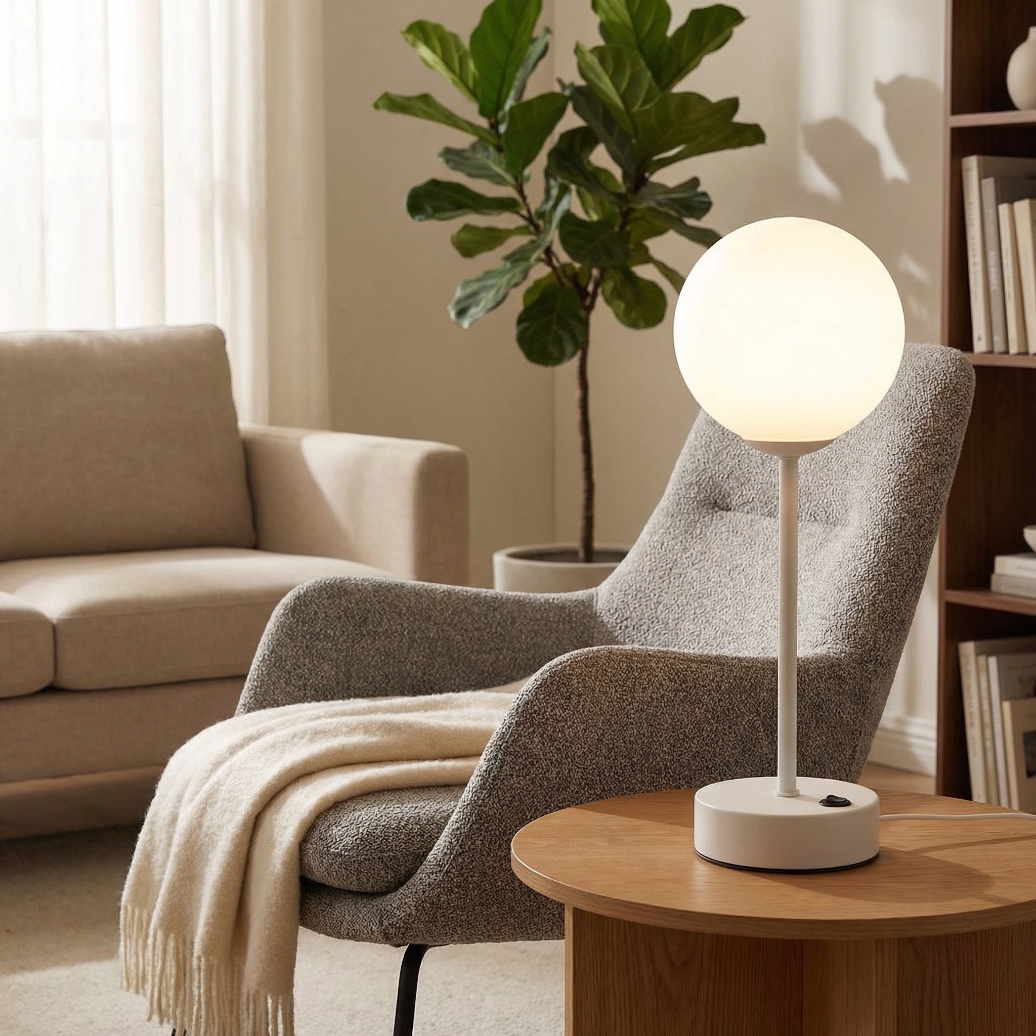 Lampe à poser globe en verre sans fil — Alix