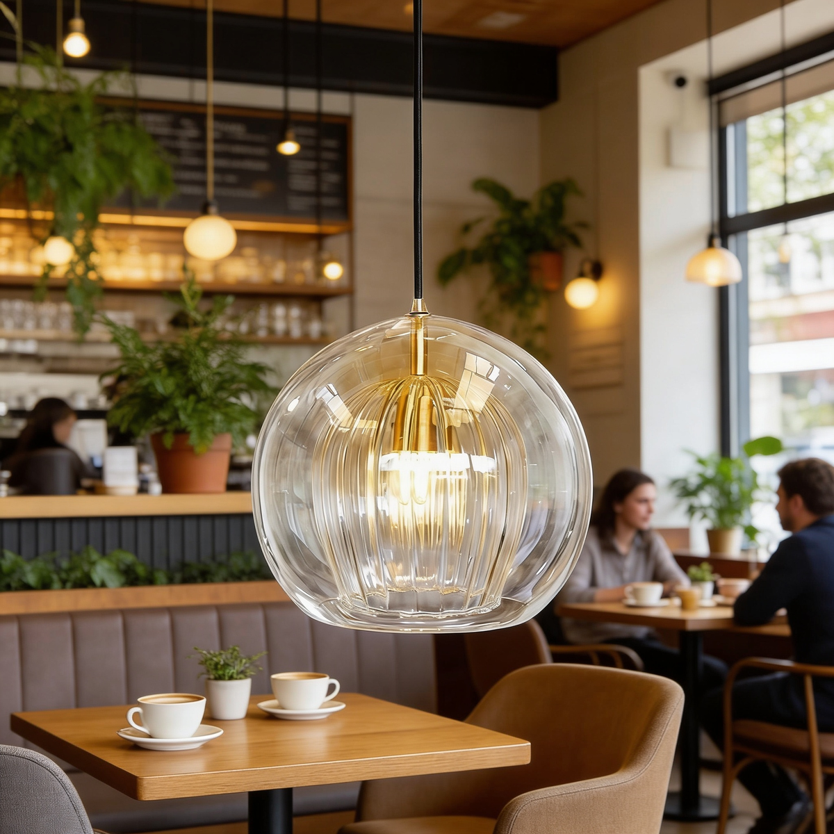 Suspension verre clair 25 cm — Constance